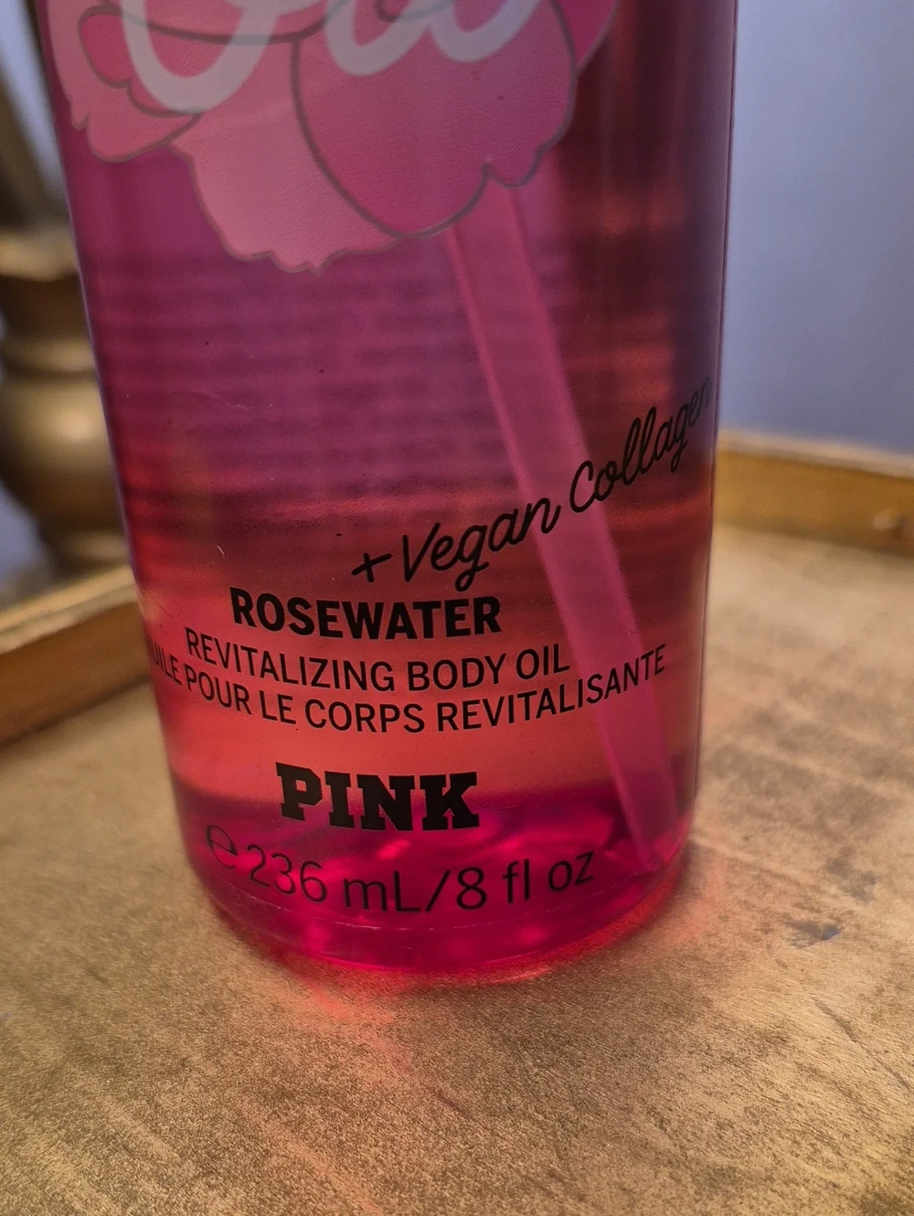 New PINK Victoria's Secret Rosewater Revitalizing Body Oil -